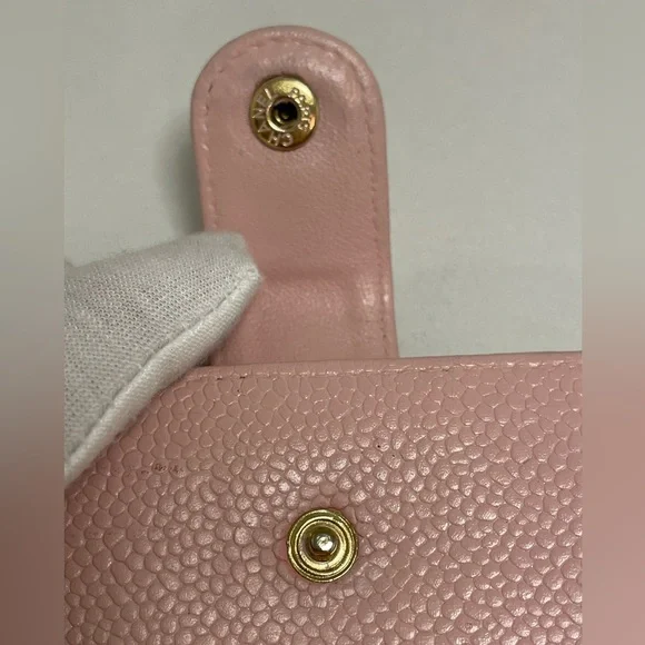CHANEL Caviar Pink Wallet with Dusty and Box - Picture 16 of 16